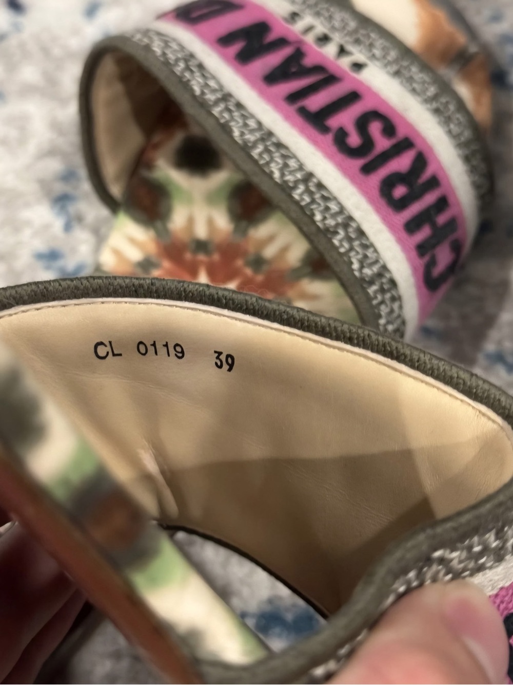Dior Pink and Green Slide Sandals - Christian Dior - Picture 7 of 8